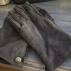 Blue Lauren Suede Gloves